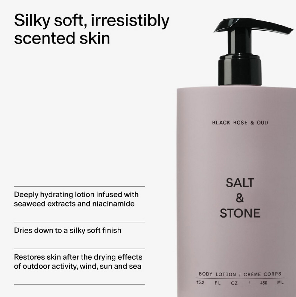 Salt & Stone Black Rose & Oud Body Lotion – 15.2 oz / 450 mL, image 3 of 3