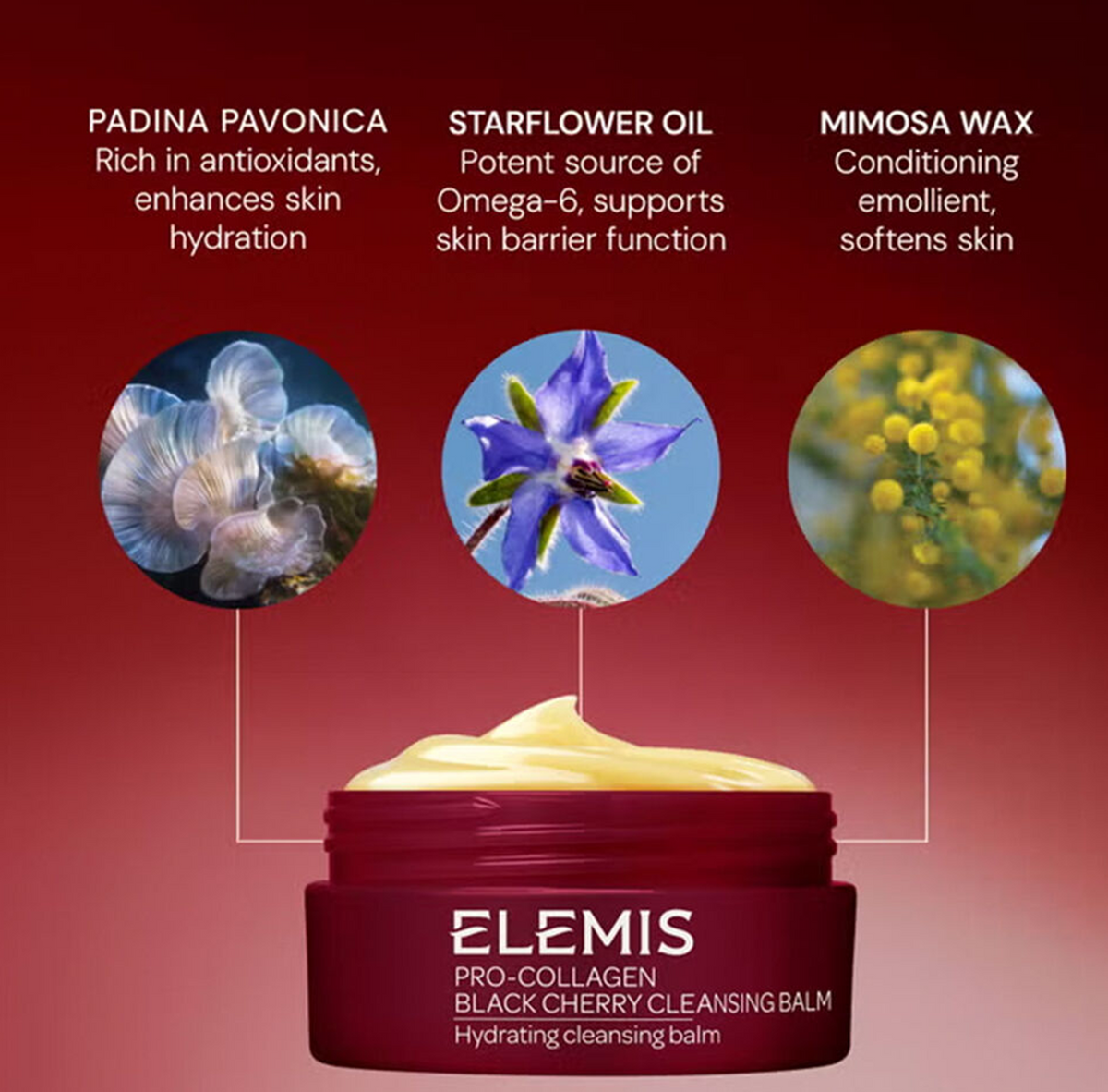 ELEMIS Pro-Collagen Black Cherry Cleansing Balm -Hydrating Cleansing Balm, 100 g, alternate view