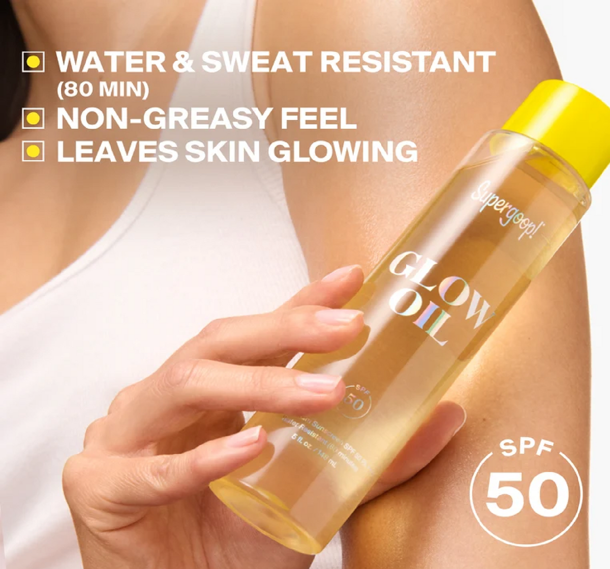 Supergoop! Glow Oil SPF 50 Body Sunscreen – Beach Flower, image 4 of 6